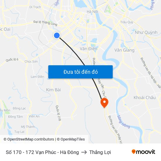 Số 170 - 172 Vạn Phúc - Hà Đông to Thắng Lợi map