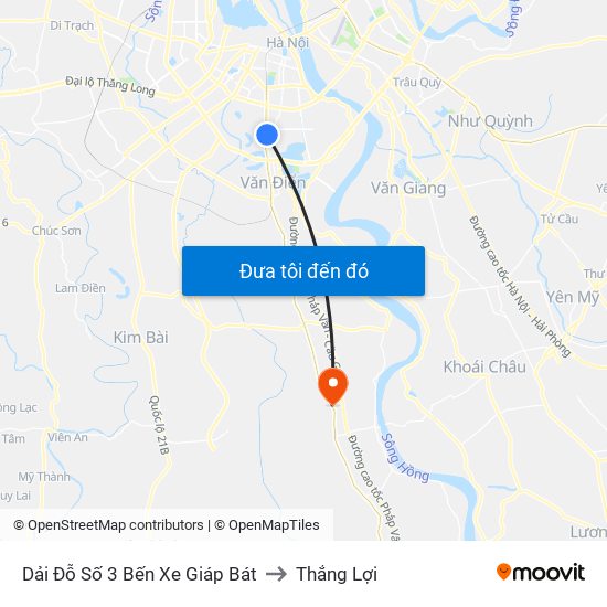 Dải Đỗ Số 3 Bến Xe Giáp Bát to Thắng Lợi map