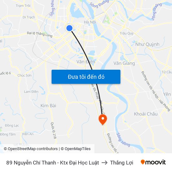 89 Nguyễn Chí Thanh - Ktx Đại Học Luật to Thắng Lợi map