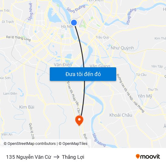 135 Nguyễn Văn Cừ to Thắng Lợi map