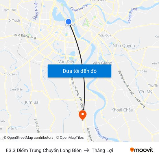 E3.3 Điểm Trung Chuyển Long Biên to Thắng Lợi map