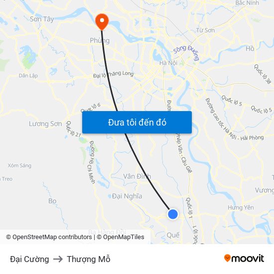 Đại Cường to Thượng Mỗ map