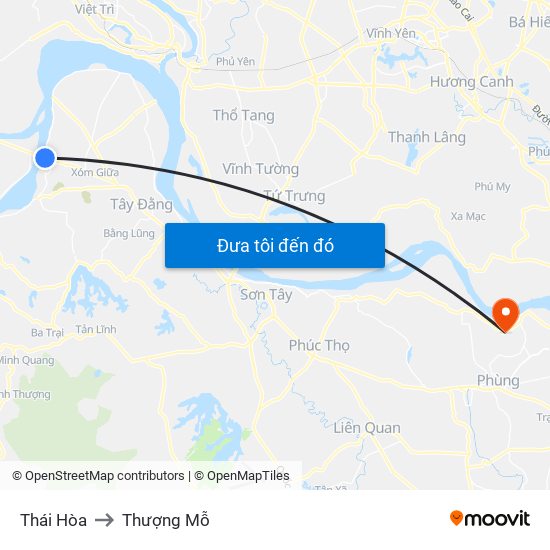 Thái Hòa to Thượng Mỗ map