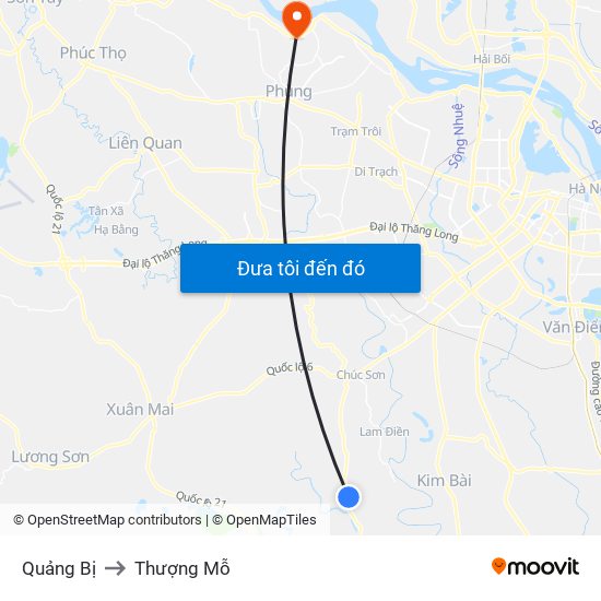 Quảng Bị to Thượng Mỗ map