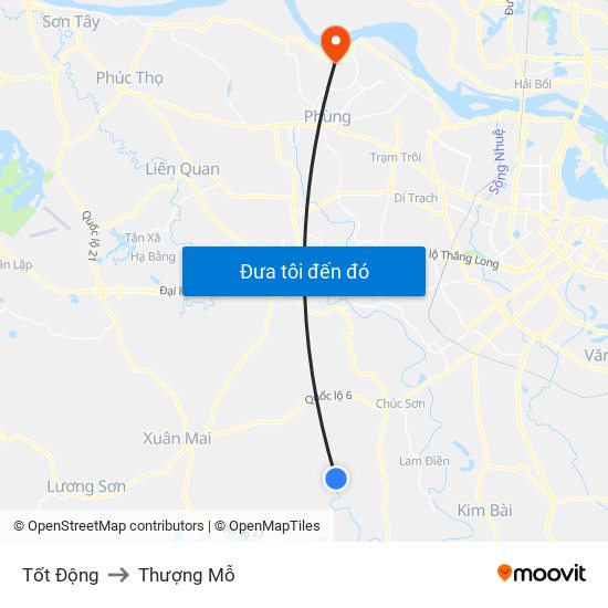 Tốt Động to Thượng Mỗ map