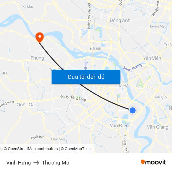 Vĩnh Hưng to Thượng Mỗ map