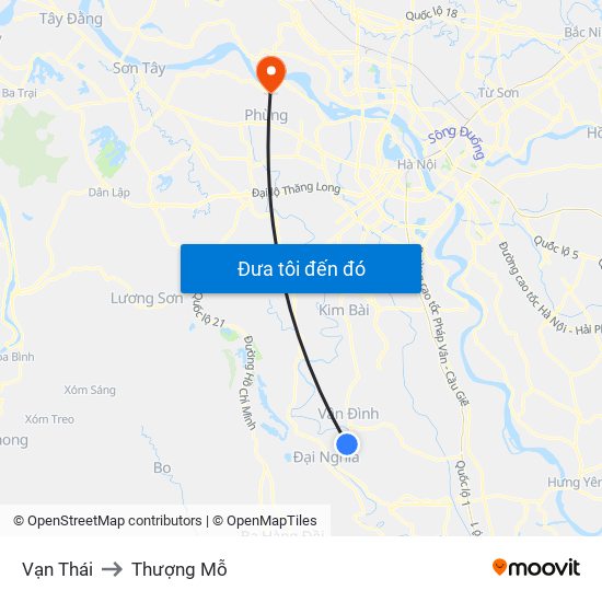 Vạn Thái to Thượng Mỗ map