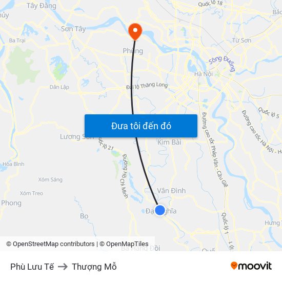 Phù Lưu Tế to Thượng Mỗ map