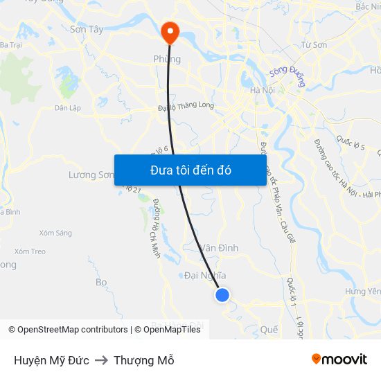 Huyện Mỹ Đức to Thượng Mỗ map