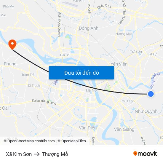 Xã Kim Sơn to Thượng Mỗ map