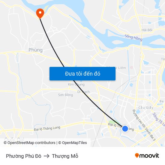 Phường Phú Đô to Thượng Mỗ map