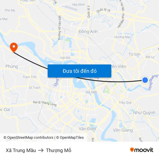 Xã Trung Mầu to Thượng Mỗ map