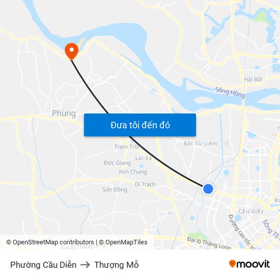 Phường Cầu Diễn to Thượng Mỗ map