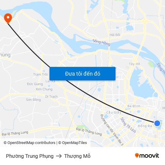 Phường Trung Phụng to Thượng Mỗ map