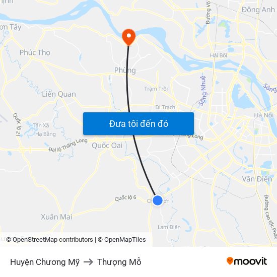 Huyện Chương Mỹ to Thượng Mỗ map