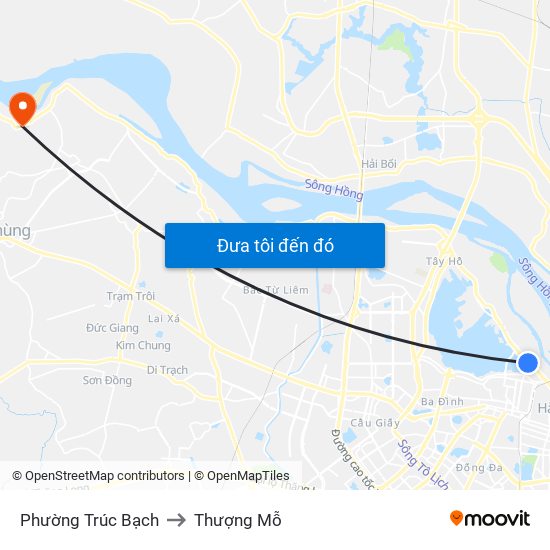 Phường Trúc Bạch to Thượng Mỗ map