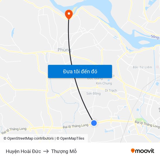 Huyện Hoài Đức to Thượng Mỗ map