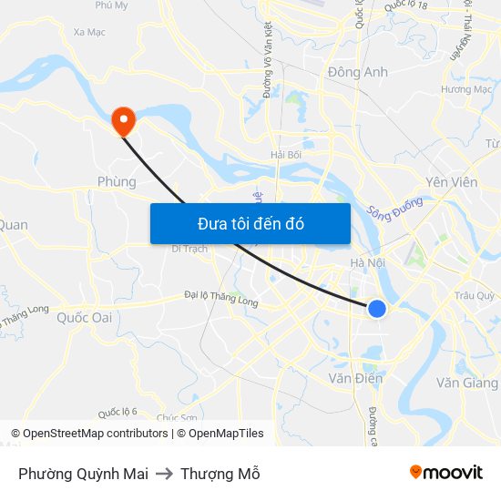 Phường Quỳnh Mai to Thượng Mỗ map