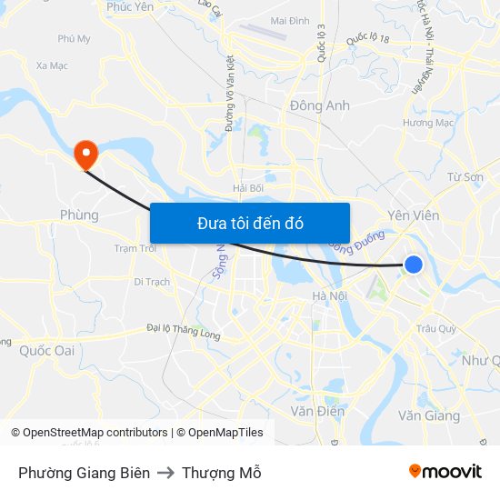 Phường Giang Biên to Thượng Mỗ map