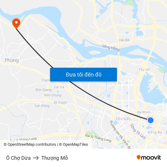 Ô Chợ Dừa to Thượng Mỗ map