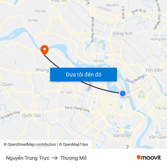 Nguyễn Trung Trực to Thượng Mỗ map