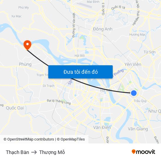 Thạch Bàn to Thượng Mỗ map