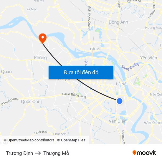 Trương Định to Thượng Mỗ map