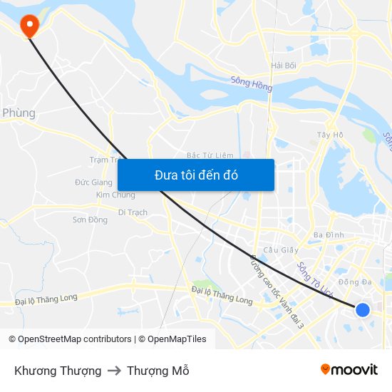 Khương Thượng to Thượng Mỗ map