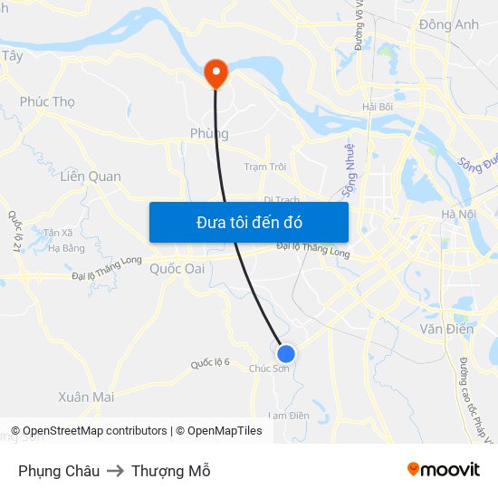 Phụng Châu to Thượng Mỗ map