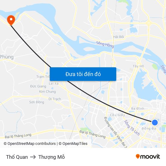 Thổ Quan to Thượng Mỗ map