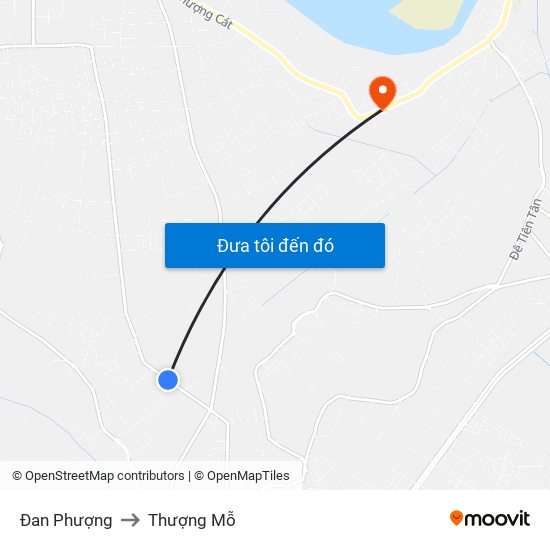 Đan Phượng to Thượng Mỗ map