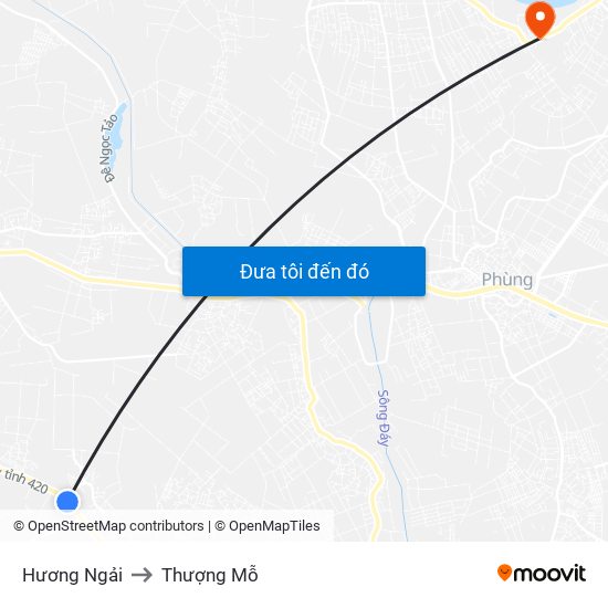 Hương Ngải to Thượng Mỗ map