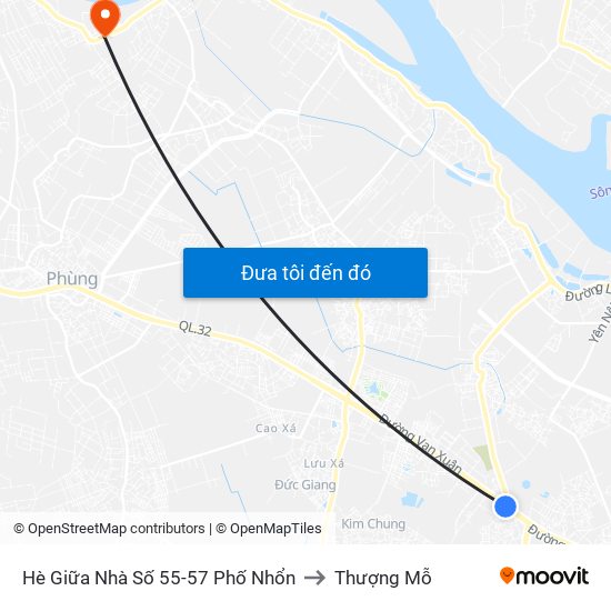 Hè Giữa Nhà Số 55-57 Phố Nhổn to Thượng Mỗ map