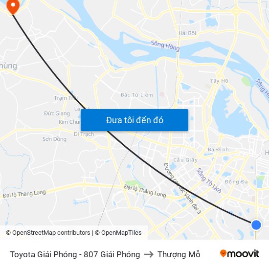 Toyota Giải Phóng - 807 Giải Phóng to Thượng Mỗ map