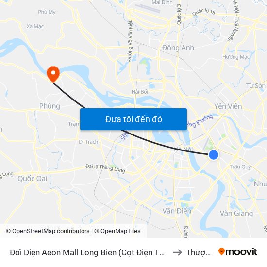Đối Diện Aeon Mall Long Biên (Cột Điện T4a/2a-B Đường Cổ Linh) to Thượng Mỗ map