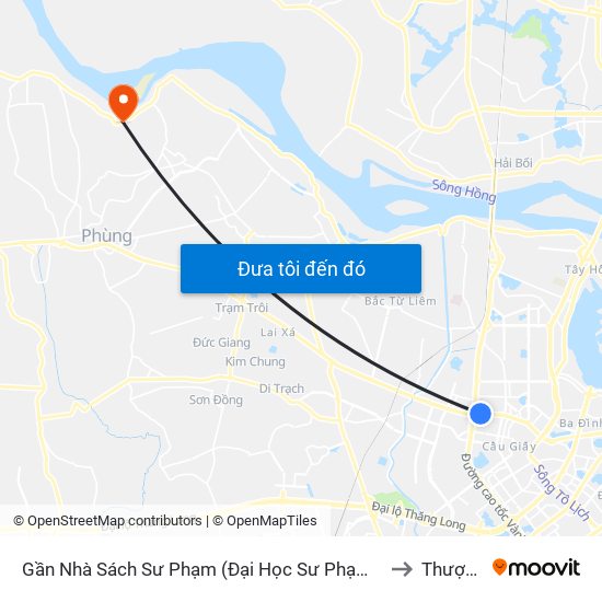 Gần Nhà Sách Sư Phạm (Đại Học Sư Phạm Hà Nội) - 136 Xuân Thủy to Thượng Mỗ map