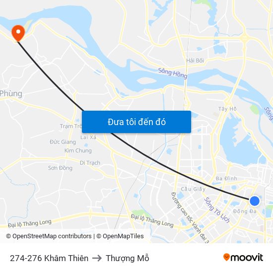 274-276 Khâm Thiên to Thượng Mỗ map