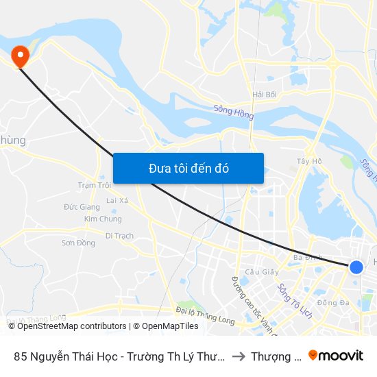 85 Nguyễn Thái Học - Trường Th Lý Thường Kiệt to Thượng Mỗ map