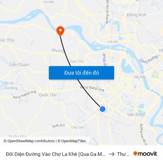 Đối Diện Đường Vào Chợ La Khê (Qua Ga Metro La Khê) - 405 Quang Trung (Hà Đông) to Thượng Mỗ map