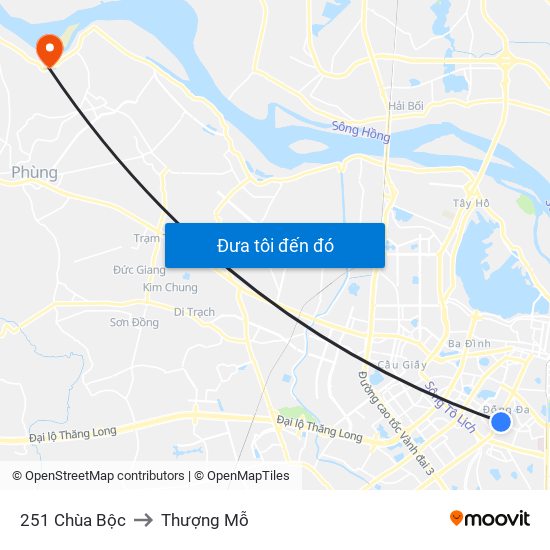 251 Chùa Bộc to Thượng Mỗ map