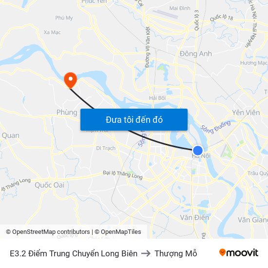 E3.2 Điểm Trung Chuyển Long Biên to Thượng Mỗ map