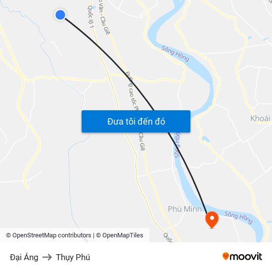 Đại Áng to Thụy Phú map