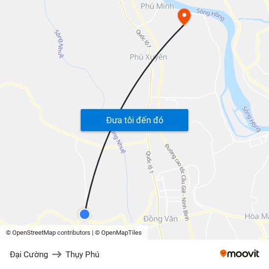 Đại Cường to Thụy Phú map