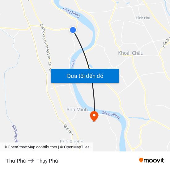 Thư Phú to Thụy Phú map