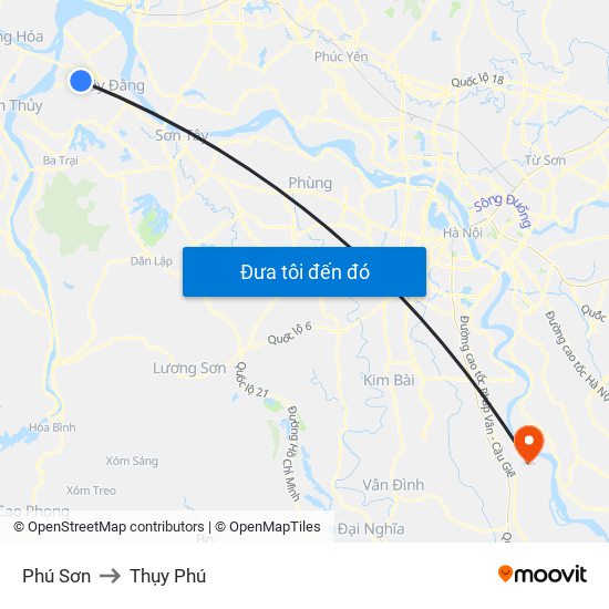 Phú Sơn to Thụy Phú map