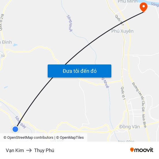 Vạn Kim to Thụy Phú map