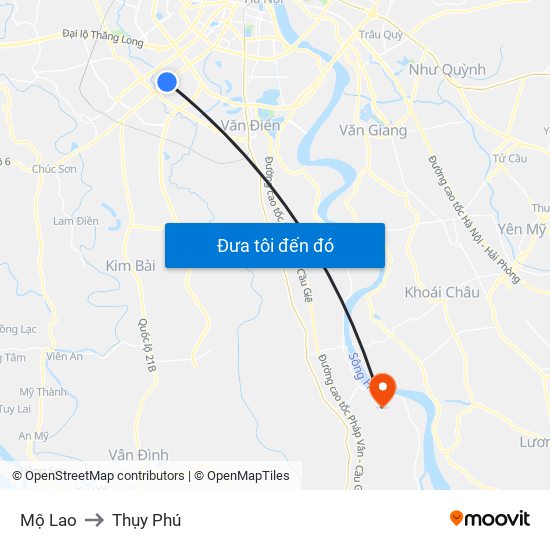 Mộ Lao to Thụy Phú map