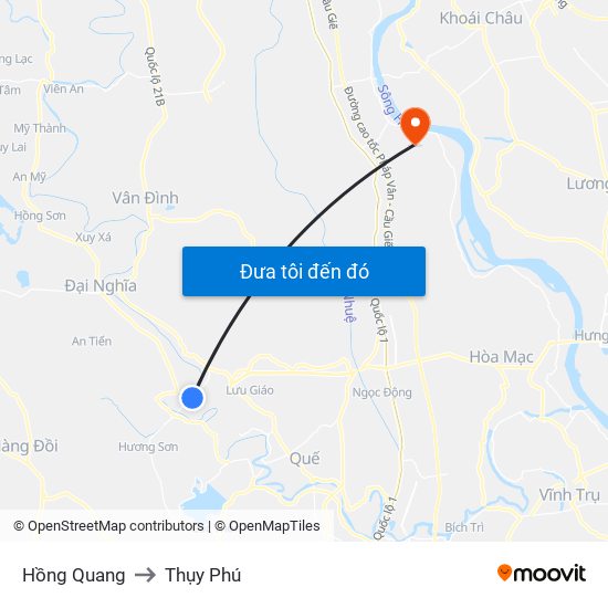 Hồng Quang to Thụy Phú map