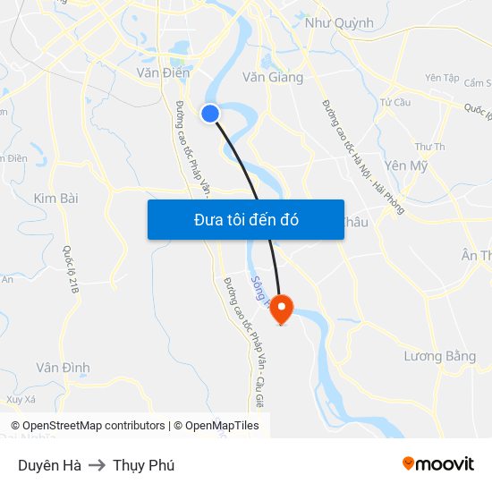 Duyên Hà to Thụy Phú map