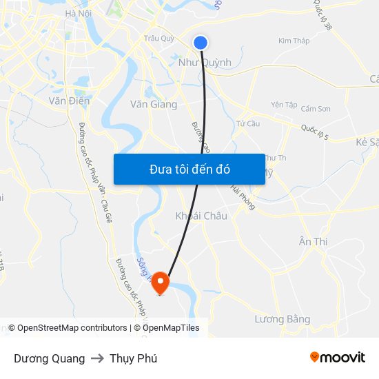 Dương Quang to Thụy Phú map